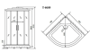 Душевая кабина Timo Standart T-6609S 90х90 четверть круга с крышей ориентация универсальная