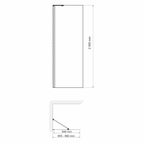 Боковая стенка WasserKRAFT Aller 10H 10H07-RP90 90x200 стекло прозрачное 8 мм - фото 5