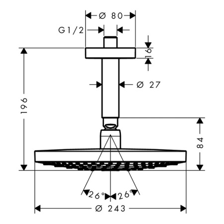 Верхний душ Hansgrohe Raindance Select 26467000 25х25 хром