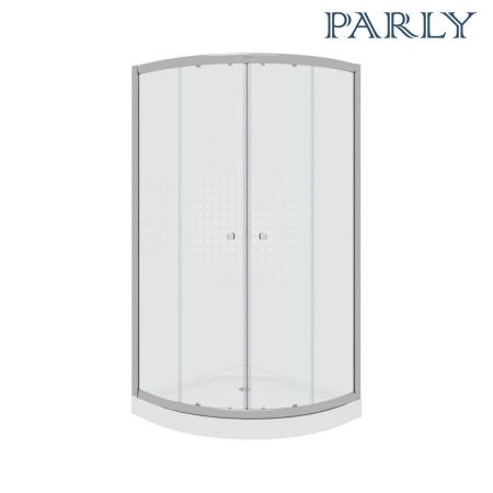 Душевой уголок Parly Z9111 90х90 стекло с рисунком профиль хром с поддоном