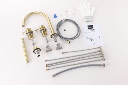 Смеситель Abber Wasser Kreis 316 AF8113BG на борт ванны золото