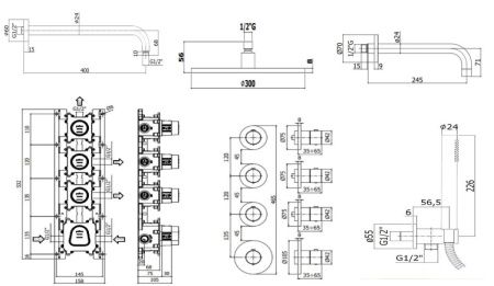 Душевая система Paffoni Modular Box KITMB019CR141KING встраиваемая в стену