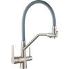 Смеситель для кухни D-Lin H159317 на мойку серый/сатин