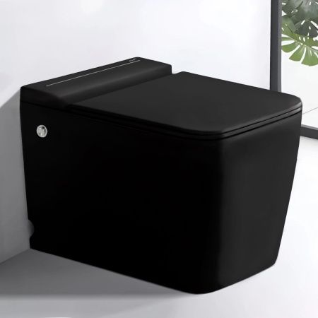 Унитаз приставной Cerutti SPA CT10197 черный с сиденьем микролифт безободковый импульсный смыв