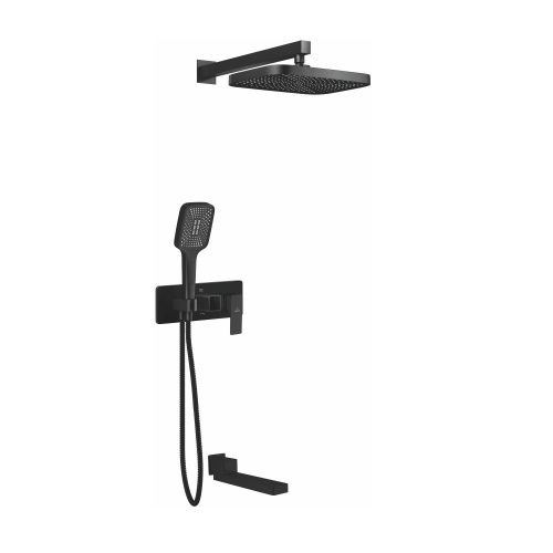 Душевая система Rose R1035H встраиваемая в стену цвет черный - фото 2
