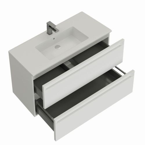 Тумба под раковину Allen Brau Eclipse 2.0 1.E1003.WM 2.0 100х50 подвесная цвет белый - фото 2