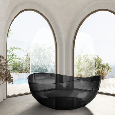 Ванна полиэфирная смола Abber Kristall AT9705Onyx 150х150 отдельностоящая круглая