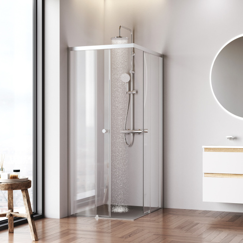Душевой уголок Am.Pm X-joy W94G-403-100280-MТ1К 99х79 стекло прозрачное профиль хром матовый без поддона - фото 3