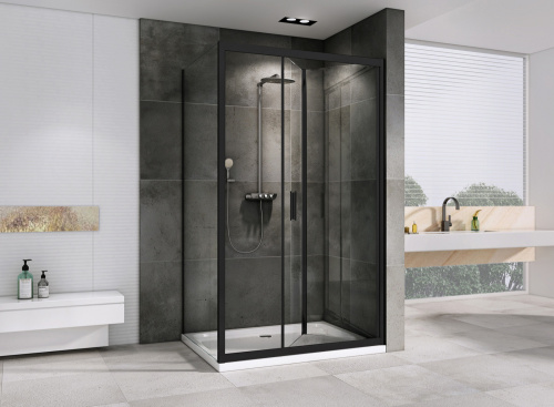 Душевой уголок Abber Sonnenstrand AG07120B-S90B 90х120 стекло прозрачное профиль черный без поддона - фото 3