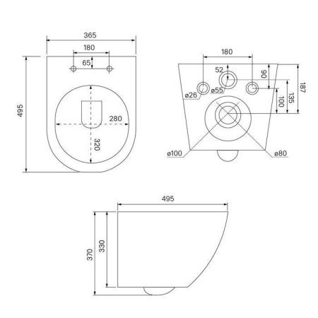 Комплект унитаз с инсталляцией и клавишей смыва IDDIS Basic BASB030i73