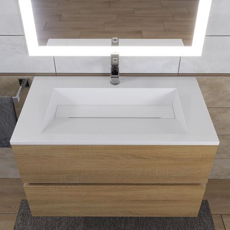 Тумба с раковиной Uperwood Barsa-Next 290000013 80х50 цвет коричневый/черный