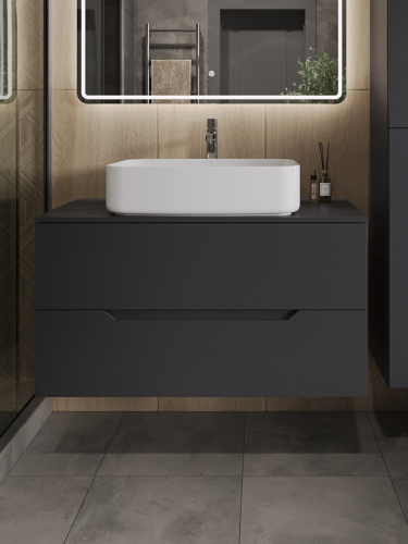 Тумба с раковиной Orange Line Li-100TugMDF+B07-600W 101х46х69 - фото 3