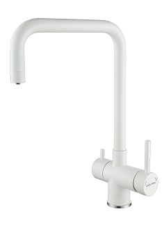 Смеситель для кухни Paulmark WETTER We213030-431 на раковину белый матовый без термостата