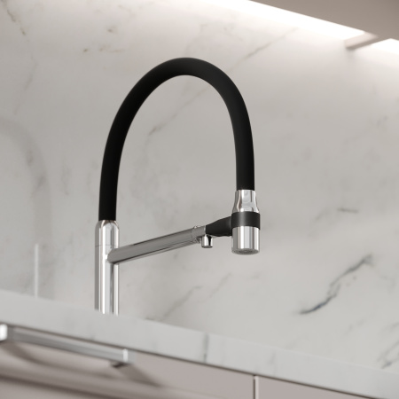 Смеситель для кухни Sancos Garda SC4009CH на мойку хром/черный