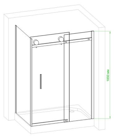 Душевой уголок Royal Bath RB8012B RB8012B-R 120х80 стекло прозрачное профиль хром без поддона