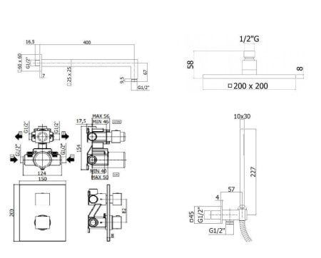 Душевая система Paffoni Elle KITLEQ518CR/M встраиваемая в стену цвет хром с термостатом