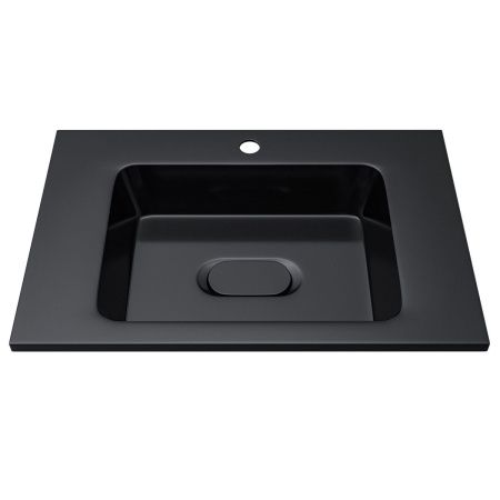 Раковина из искусственного камня Uperwood Modul 29110202339 60х50 полувстраиваемая цвет черный