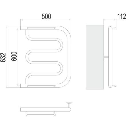 Полотенцесушитель Terminus 4620768881336 50х63 водяной хром