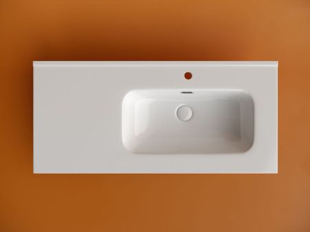 Раковина из сантехнического фарфора Ceramica Nova ELEMENT CN7003R 100х50 накладная цвет белый 1 отверстие под смеситель