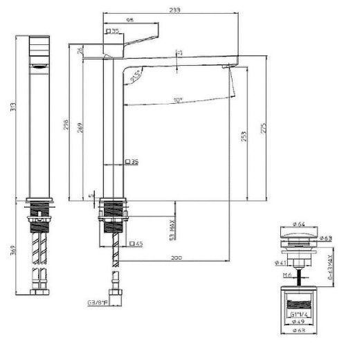 Смеситель для раковины Bossini AKI Z00709.030 на столешницу хром - фото 2