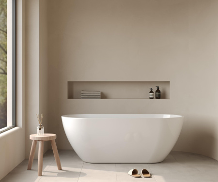 Ванна акриловая BelBagno UNO BB701-1650-750-K 165х75 отдельностоящая овальная с ножками