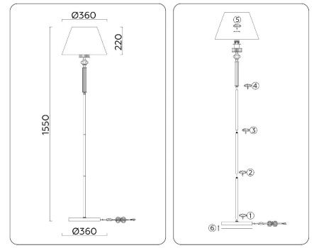 Торшер Ambrella Light Heigh Light (Хеигх Лигхт) LH71028