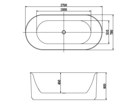 Ванна акриловая Aquatek МОДЕНА AQ-1163778 170х80 отдельностоящая овальная с ножками