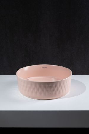 Раковина керамическая Allen Brau Fantasy 4.11033.SM 40х40 накладная цвет розовый без отверстий под смеситель