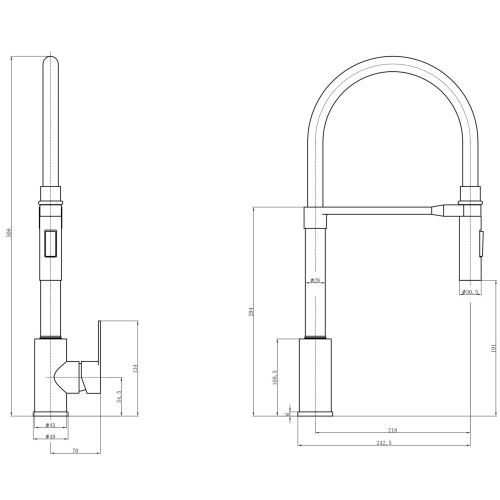 Смеситель для кухни Fashun A54511-7 на мойку сатин/черный - фото 3