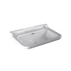 Раковина из сантехнического фарфора Kerasan Waldorf 4141K1bi/cr*3 80х55 подвесная цвет белый/хром 3 отверстия под смеситель