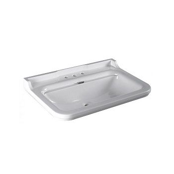 Раковина из сантехнического фарфора Kerasan Waldorf 4141K1bi/cr*3 80х60 подвесная цвет белый/хром 3 отверстия под смеситель