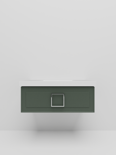 Тумба с раковиной La Fenice CUBO NFNC-01-CUB-G-100-1-100 101х36х49 подвесная цвет серо-зеленый - фото 4