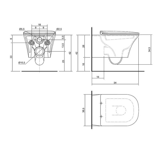 Унитаз подвесной Antonio Lupi Sanitary CABO1 белый с сиденьем микролифт безободковый душевой смыв - фото 2