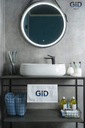 Раковина керамическая Gid Lago 51185 60х50 накладная цвет белый 1 отверстие под смеситель