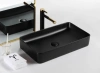 Раковина керамическая Gid Geométrico 53344 60х34 накладная цвет черный матовый без отверстий под смеситель