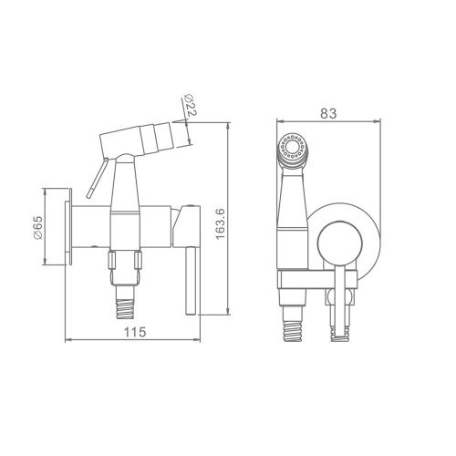 Гигиенический душ со смесителем Raglo R20.54 хром - фото 2