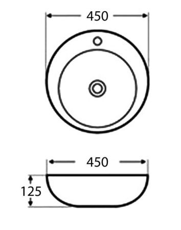 Раковина из сантехнического фаянса BelBagno BB3096 50х50 накладная цвет белый 1 отверстие под смеситель