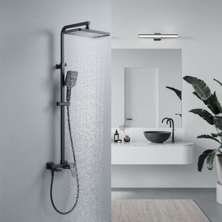Душевая стойка Shevanik S4636H настенная цвет черный