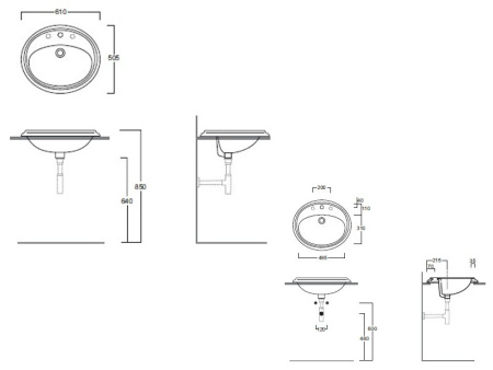 Раковина из санфаянса Simas AR 859 bia 61х51 встраиваемая цвет белый