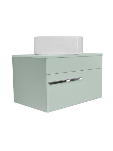 Тумба под раковину Runo ВУДЛАЙН 00-00004897 70х50 подвесная цвет зеленый - фото 2