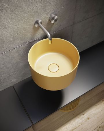 Раковина из сантехнического фарфора Galassia Core 7306OC 40х40 накладная цвет желтый