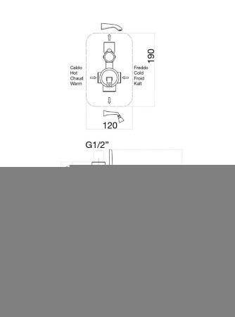Смеситель для ванны и душа Fiore 89CR5134 встраиваемый в стену хром