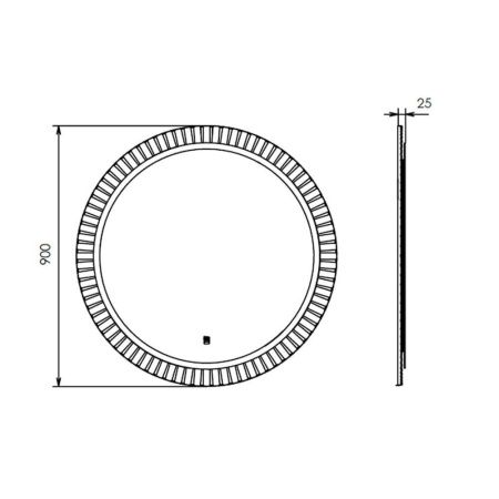 Зеркало с подсветкой Comforty Мадрид 00-00014159CF 90х90 подвесное