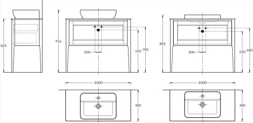 Тумба под раковину Kerama Marazzi PLAZA PL.CN.100.1+1\WHT.M 100х47х81 напольная цвет белый - фото 2