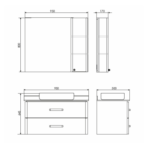 Тумба с раковиной Comforty 00-00005494CF 95x50x64,5 - фото 2