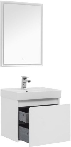 Комплект мебели: тумба с раковиной + зеркало Aquanet Nova Lite 00242922 60,5х45,7х136,5 напольный/подвесной - фото 2