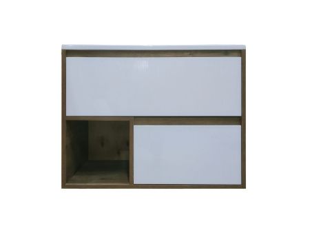 Тумба с раковиной Эстет Monaco Wood ФР-00010683 80х50 подвесная цвет белый/бежевый