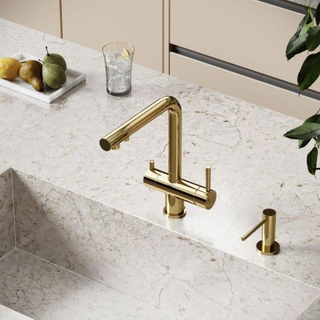 Смеситель для кухни Sancos Foster SC4014ZG на мойку золото