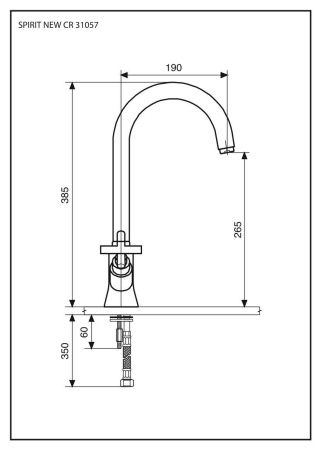 Смеситель для кухни Emmevi Spirit New 31057/CR на мойку хром
