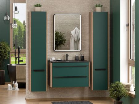 Тумба под раковину Brevita Greenwood GRE-09080-0802Я 80х50 подвесная цвет зеленый/коричневый